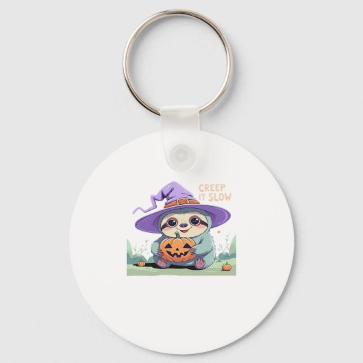 Creep It Langsam � Niedliches Sloth Halloween Shir Schlüsselanhänger (Vorderseite)