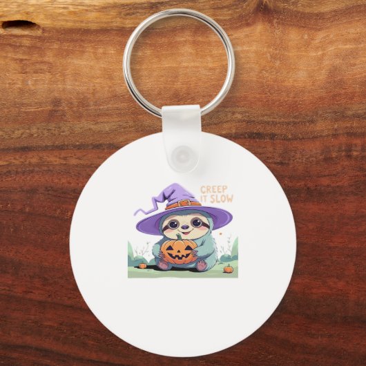 Creep It Langsam � Niedliches Sloth Halloween Shir Schlüsselanhänger (Vorderseite)