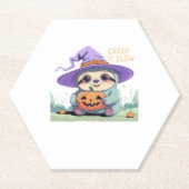 Creep It Langsam � Niedliches Sloth Halloween Shir Untersetzer (Vorderseite)