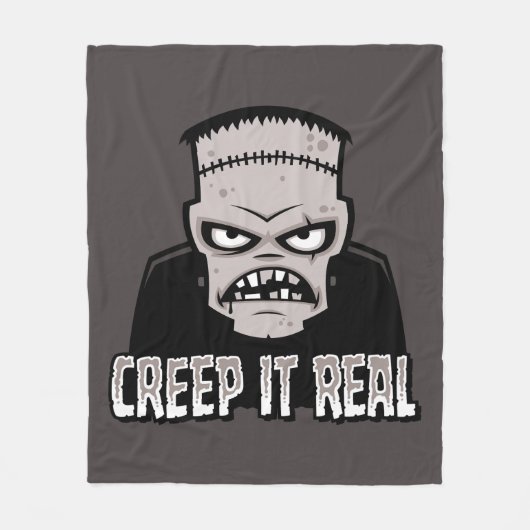 Creep It Real Classic Horror Frankenstein Design Fleecedecke (Vorderseite)