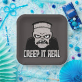 Creep It Real Classic Horror Frankenstein Design Pappteller (Party)