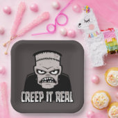 Creep It Real Classic Horror Frankenstein Design Pappteller (Party)