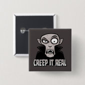 Creep It Real Classic Horror Vampire Design Button (Vorne & Hinten)