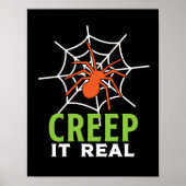 Creep It Real Creepy Spider Funny Halloween Puff Poster (Vorne)