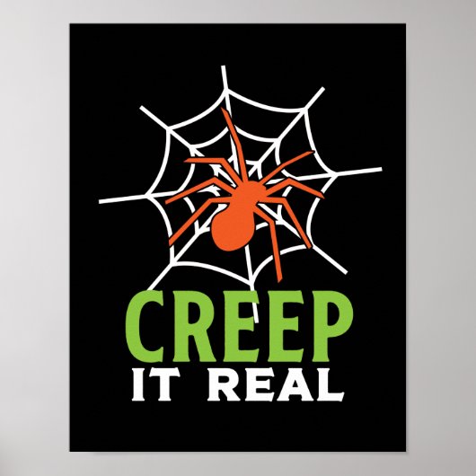 Creep It Real Creepy Spider Funny Halloween Puff Poster (Vorne)