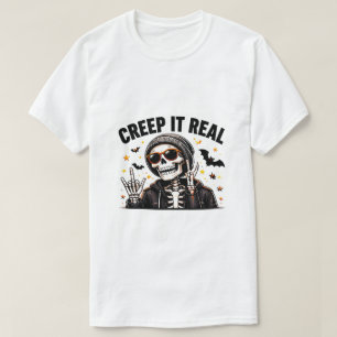 Creep It Real Funny Cool Halloween-Skelett T-Shirt