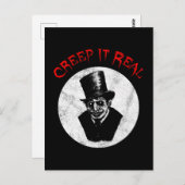 Creep It Real Funny Creepy Halloween Kostüm Postkarte (Vorne/Hinten)