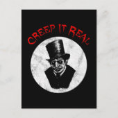 Creep It Real Funny Creepy Halloween Kostüm Postkarte (Vorderseite)