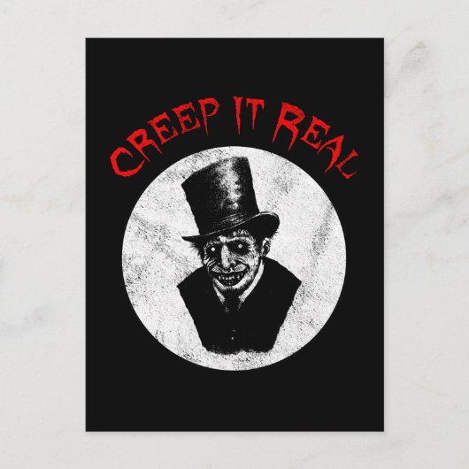 Creep It Real Funny Creepy Halloween Kostüm Postkarte (Vorderseite)