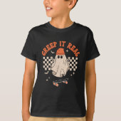 Creep It Real Funny Skater Ghost Halloween T-Shirt (Vorderseite)
