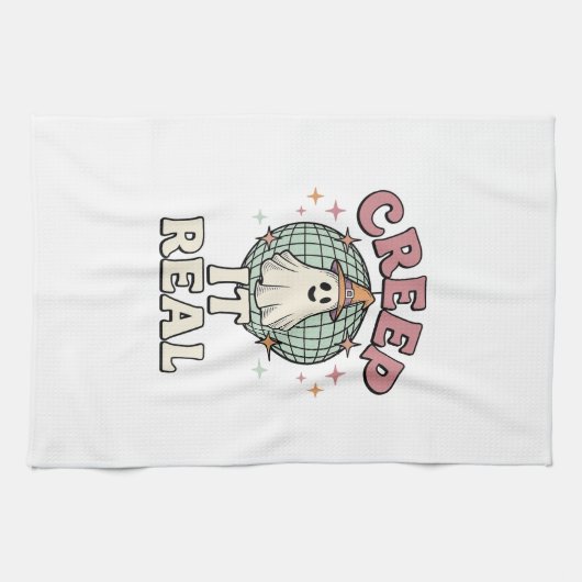 Creep It Real Ghost Disco Halloween-Shirt-Design_1 Geschirrtuch (Horizontal)