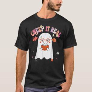 Creep it Real Ghost Kids Boys Girls Halloween Kost T-Shirt