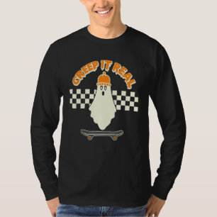 Creep It Real Ghost Skater Boy Skateboard Mütze T-Shirt