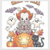 Creep It Real Halloween Clown Aufkleber (Blatt)