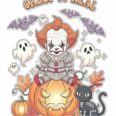 Creep It Real Halloween Clown Aufkleber (Vorderseite)