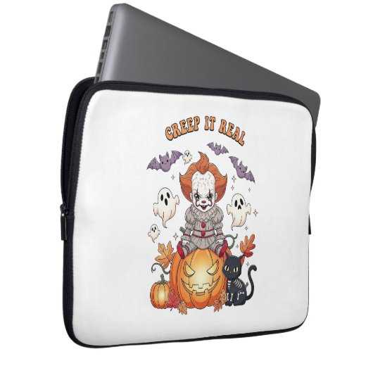 Creep It Real Halloween Clown Laptopschutzhülle (Vorne Rechts)