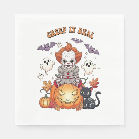 Creep It Real Halloween Clown Serviette (Vorderseite)