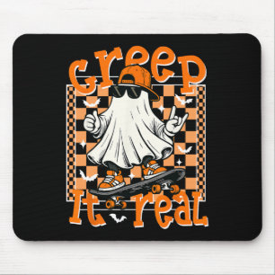 Creep It Real Halloween Cooler Geist Skateboard fa Mousepad