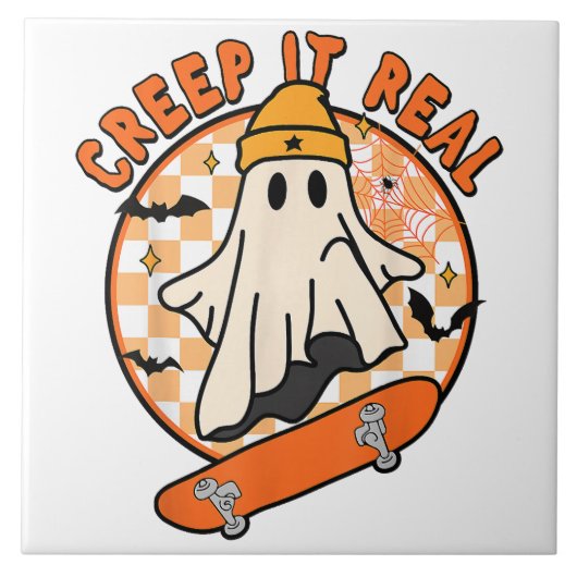 Creep It Real Halloween Fliese (Vorderseite)