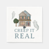 Creep It Real Halloween | Haunted House & Ghosts Serviette (Vorderseite)