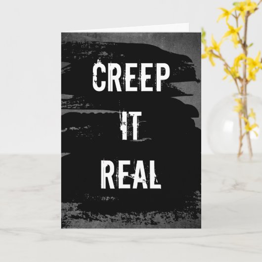 Creep it Real Halloween Karte (Gelbe Blume)