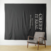 Creep it Real Halloween-Party Schwarz Wandteppich (Beispiel (Horizontal))