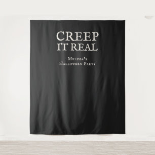 Creep it Real Halloween-Party Schwarz Wandteppich