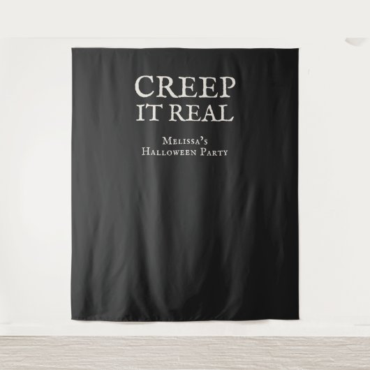 Creep it Real Halloween-Party Schwarz Wandteppich (Vorderseite)