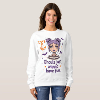 Creep It Real Halloween-Shirt, Hexenmädchen Nacht Sweatshirt