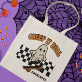 Creep It Real Halloween Skateboarding Ghost Name Tragetasche