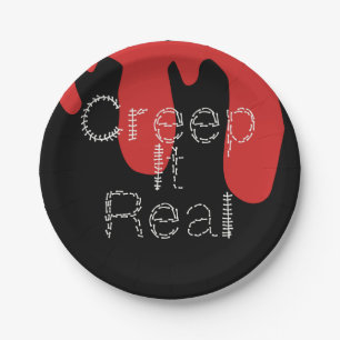 Creep it Real Handgezeichnete Schrift Blut Hallowe Pappteller