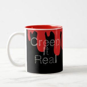 Creep it Real handgezeichnete Schrift Blut Hallowe Zweifarbige Tasse