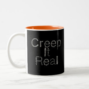 Creep it Real Handschrift-Font Halloween  Zweifarbige Tasse