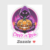 Creep it Real, Horror Halloween Illustration Aufkleber (Blatt)