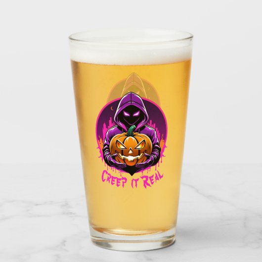 Creep it Real, Horror Halloween Illustration Glas (Vorne (Gefüllt))