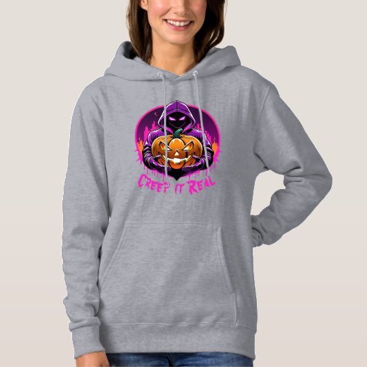Creep it Real, Horror Halloween Illustration Hoodie (Vorderseite)