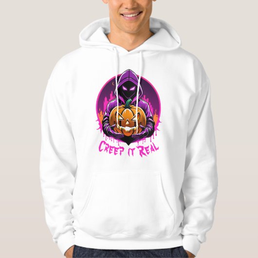 Creep it Real, Horror Halloween Illustration Hoodie (Vorderseite)