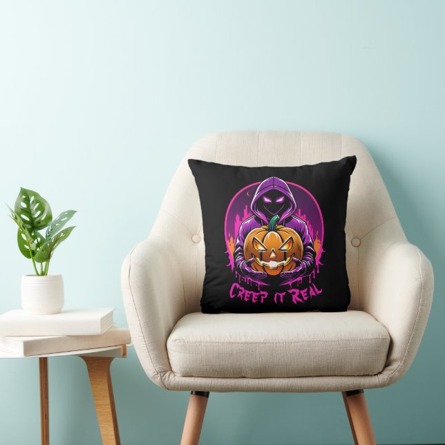 Creep it Real, Horror Halloween Illustration Kissen (Stuhl )