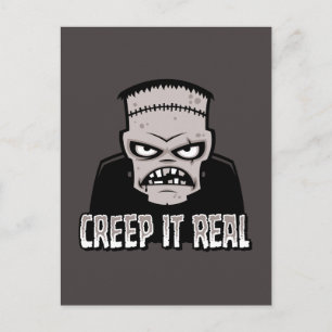 Creep It Real Klassisches Horror Frankenstein Desi Postkarte