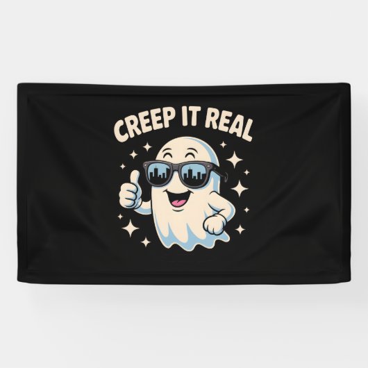 Creep It Real, Niedliche Halloween Ghost Banner (Horizontal)