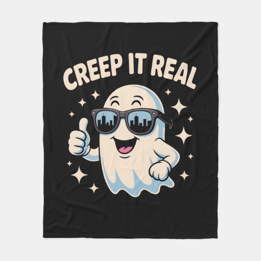 Creep It Real, Niedliche Halloween Ghost Fleecedecke (Vorderseite)