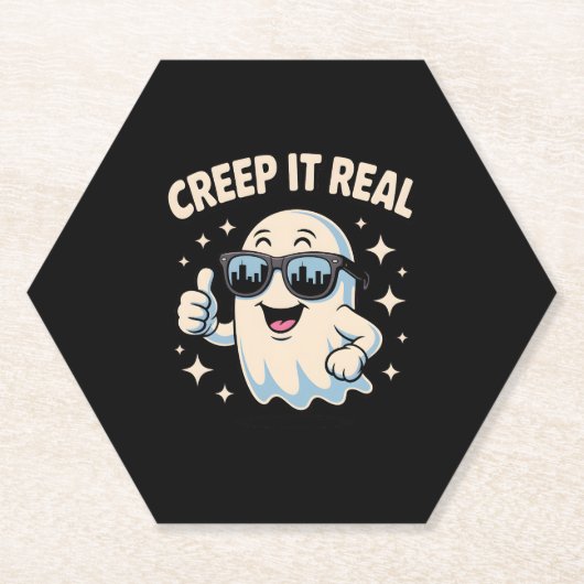 Creep It Real, Niedliche Halloween Ghost Untersetzer (Vorderseite)