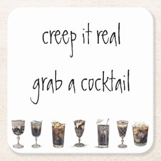 Creep it Real Rechteckiger Pappuntersetzer