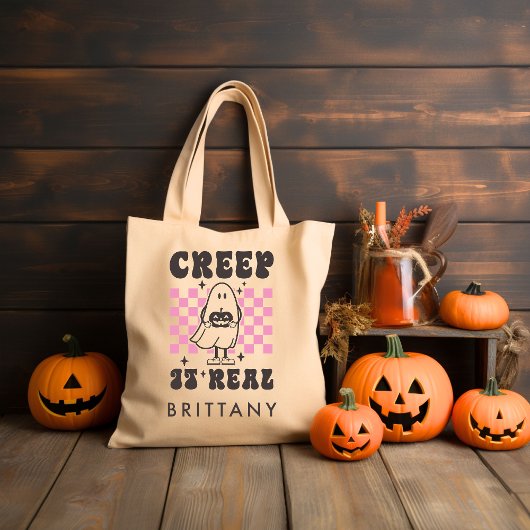 Creep it Real Retro Groovy Halloween Tragetasche