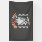 Creep It Real Retro Halloween Skate Ghost Banner (Vertikal)