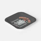 Creep It Real Retro Halloween Skate Ghost Pappteller (Gewinkelt)
