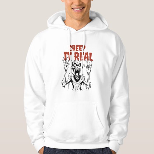 CREEP IT REAL: Retro Horror ästhetisches Halloween Hoodie (Vorderseite)