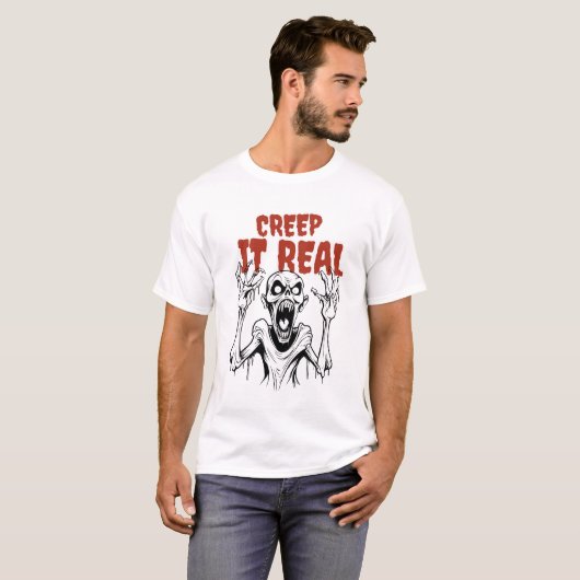 CREEP IT REAL: Retro Horror ästhetisches Halloween T-Shirt (Vorne ganz)