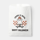 Creep it Real Skateboarding Ghost Happy Halloween Geschenktütchen (Vorderseite)