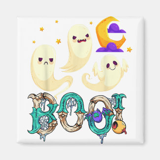 Creep It Real Skateboarding Ghost Retro Halloween Magnet